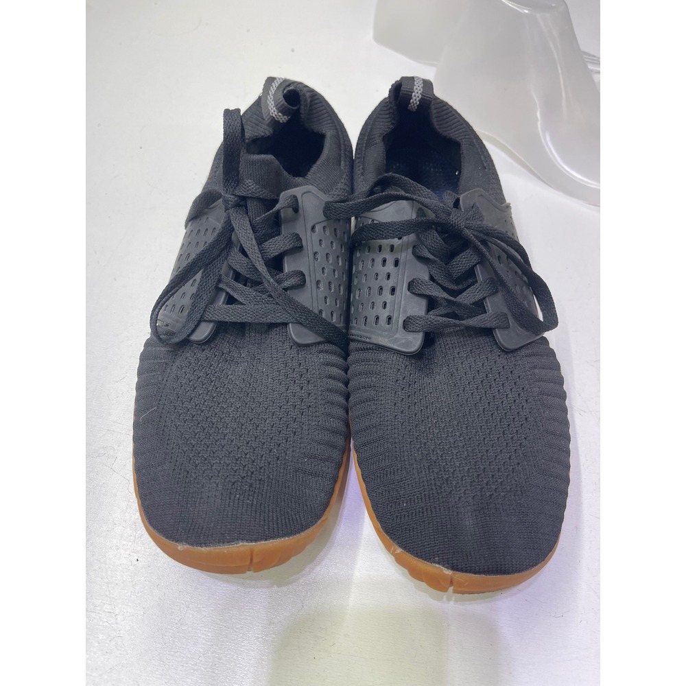 WHITIN Mens Minimalist Barefoot Shoes Black Gum Sole Wide Toe Box Size 44